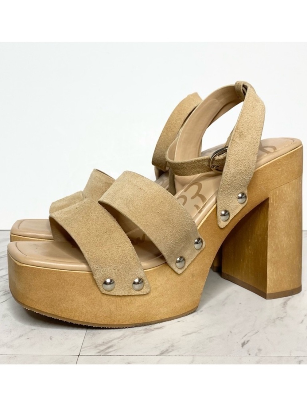 Sam Edelman Rosalind Tan Platform Heeled Sandal 9M